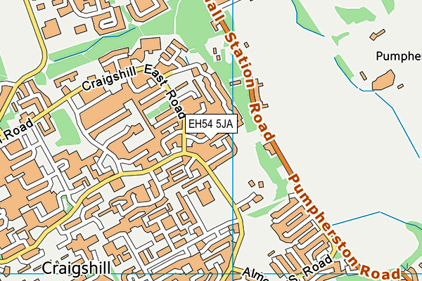 EH54 5JA map - OS VectorMap District (Ordnance Survey)