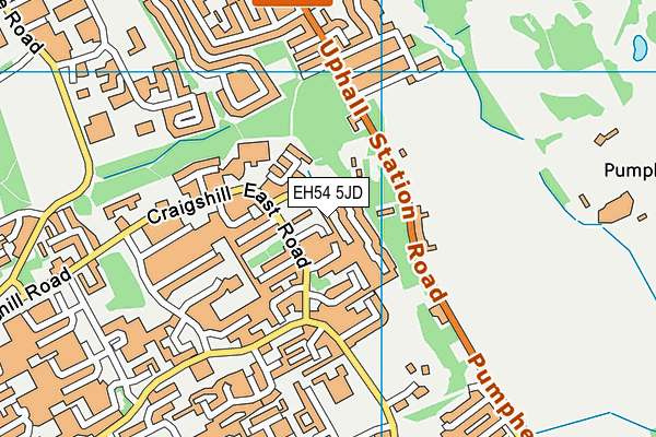 EH54 5JD map - OS VectorMap District (Ordnance Survey)