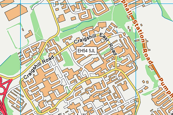 EH54 5JL map - OS VectorMap District (Ordnance Survey)