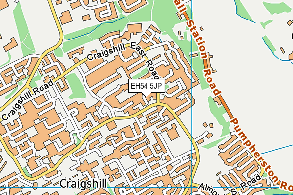 EH54 5JP map - OS VectorMap District (Ordnance Survey)