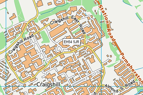 EH54 5JR map - OS VectorMap District (Ordnance Survey)