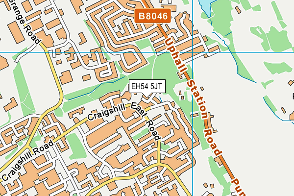 EH54 5JT map - OS VectorMap District (Ordnance Survey)