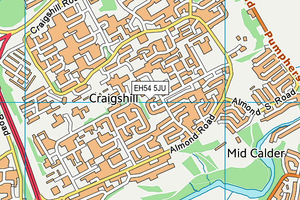 EH54 5JU map - OS VectorMap District (Ordnance Survey)