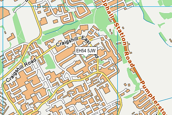 EH54 5JW map - OS VectorMap District (Ordnance Survey)