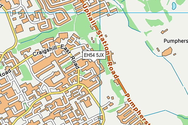 EH54 5JX map - OS VectorMap District (Ordnance Survey)