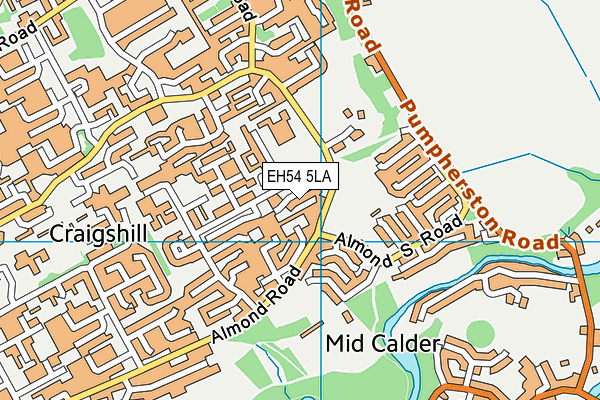 EH54 5LA map - OS VectorMap District (Ordnance Survey)