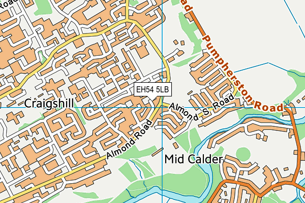 EH54 5LB map - OS VectorMap District (Ordnance Survey)