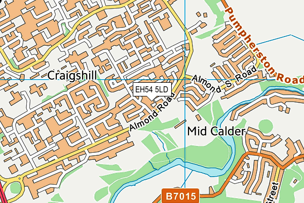 EH54 5LD map - OS VectorMap District (Ordnance Survey)