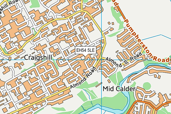 EH54 5LE map - OS VectorMap District (Ordnance Survey)