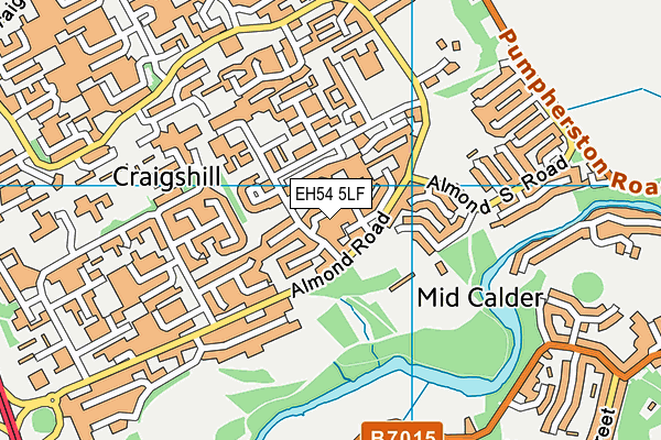 EH54 5LF map - OS VectorMap District (Ordnance Survey)