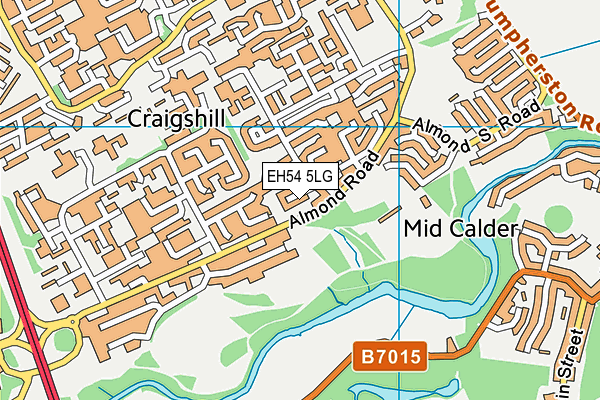 EH54 5LG map - OS VectorMap District (Ordnance Survey)