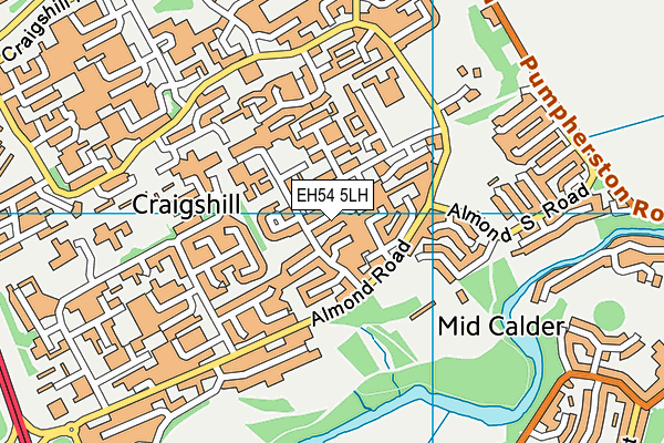 EH54 5LH map - OS VectorMap District (Ordnance Survey)