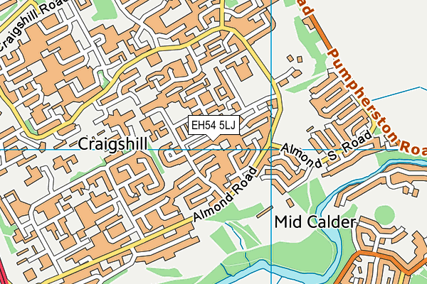 EH54 5LJ map - OS VectorMap District (Ordnance Survey)