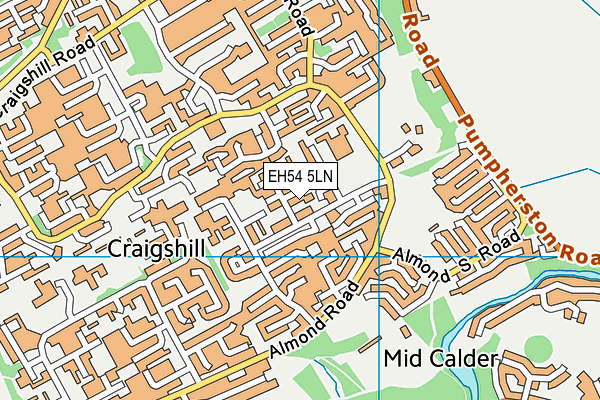 EH54 5LN map - OS VectorMap District (Ordnance Survey)