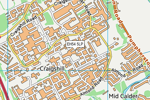 EH54 5LP map - OS VectorMap District (Ordnance Survey)