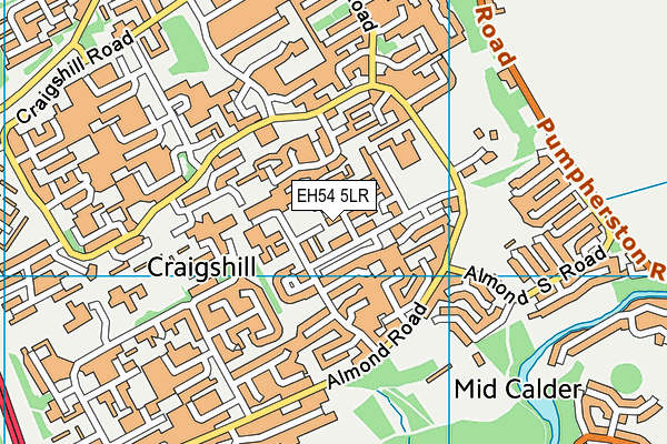 EH54 5LR map - OS VectorMap District (Ordnance Survey)