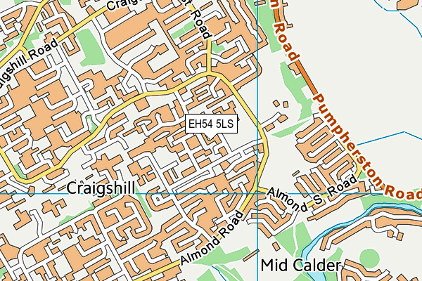 EH54 5LS map - OS VectorMap District (Ordnance Survey)