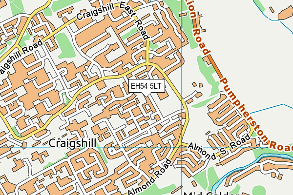 EH54 5LT map - OS VectorMap District (Ordnance Survey)