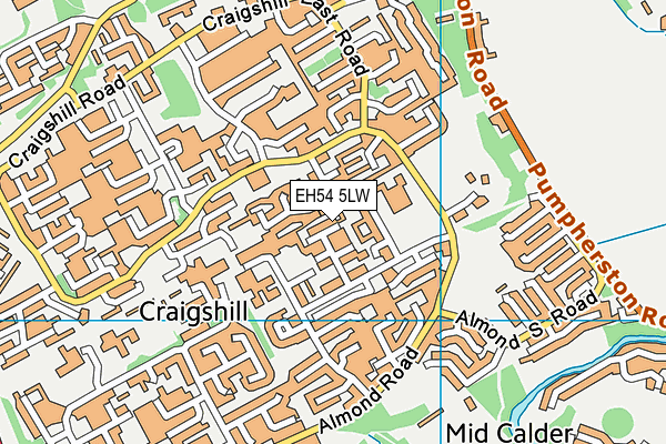 EH54 5LW map - OS VectorMap District (Ordnance Survey)