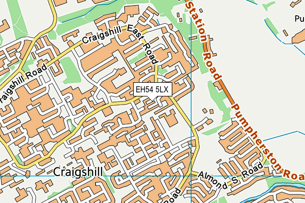 EH54 5LX map - OS VectorMap District (Ordnance Survey)