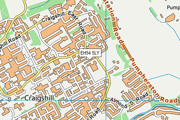 EH54 5LY map - OS VectorMap District (Ordnance Survey)