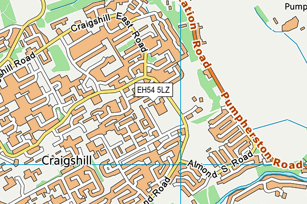 EH54 5LZ map - OS VectorMap District (Ordnance Survey)