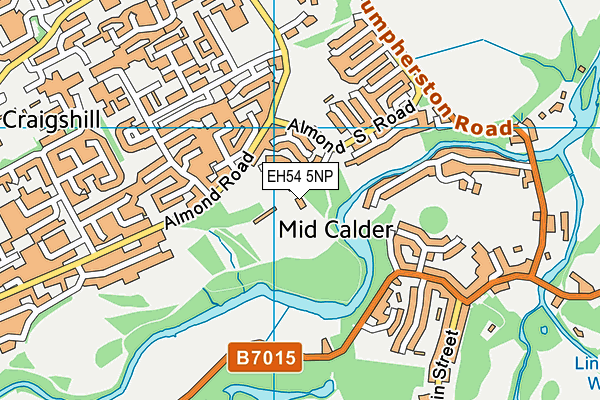 EH54 5NP map - OS VectorMap District (Ordnance Survey)