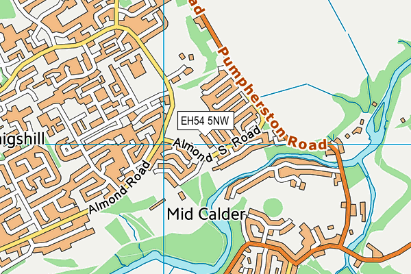 EH54 5NW map - OS VectorMap District (Ordnance Survey)