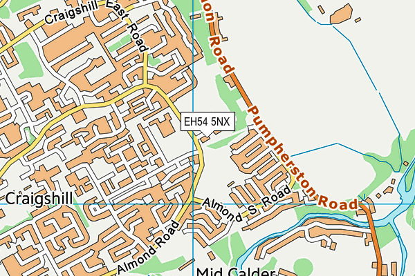 EH54 5NX map - OS VectorMap District (Ordnance Survey)