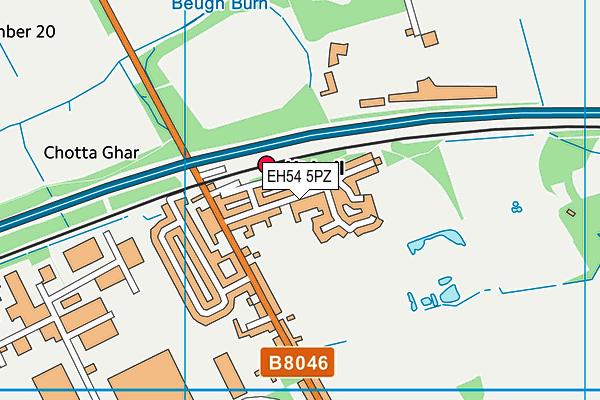 EH54 5PZ map - OS VectorMap District (Ordnance Survey)