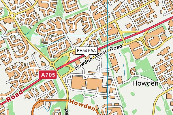 EH54 6AA map - OS VectorMap District (Ordnance Survey)