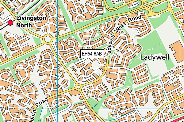 EH54 6AB map - OS VectorMap District (Ordnance Survey)