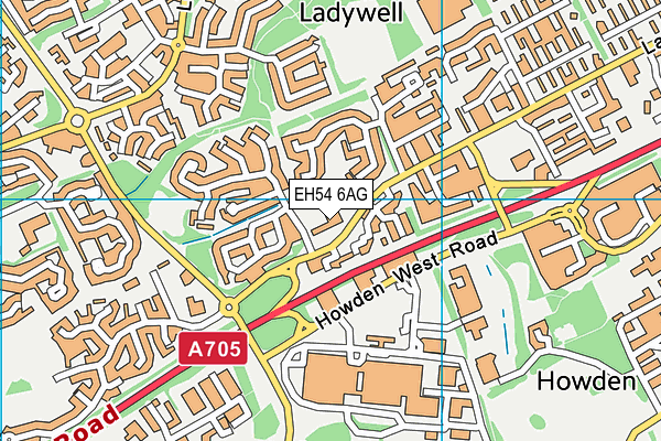 EH54 6AG map - OS VectorMap District (Ordnance Survey)