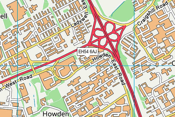 EH54 6AJ map - OS VectorMap District (Ordnance Survey)