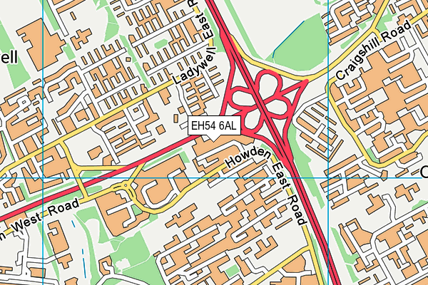 EH54 6AL map - OS VectorMap District (Ordnance Survey)