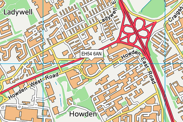 EH54 6AN map - OS VectorMap District (Ordnance Survey)