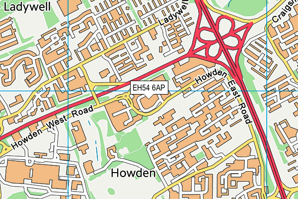 EH54 6AP map - OS VectorMap District (Ordnance Survey)