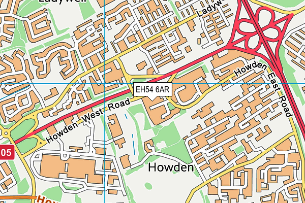 EH54 6AR map - OS VectorMap District (Ordnance Survey)