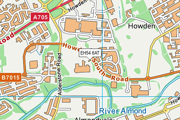 EH54 6AT map - OS VectorMap District (Ordnance Survey)