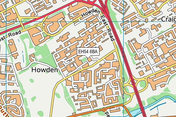 EH54 6BA map - OS VectorMap District (Ordnance Survey)