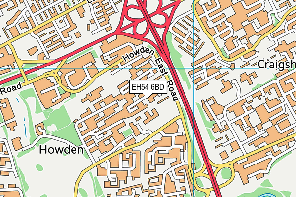 EH54 6BD map - OS VectorMap District (Ordnance Survey)