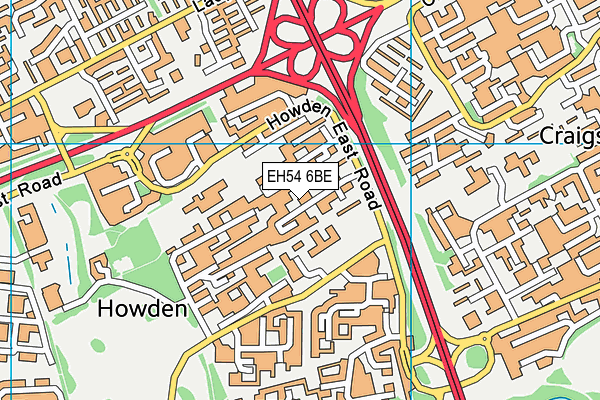 EH54 6BE map - OS VectorMap District (Ordnance Survey)