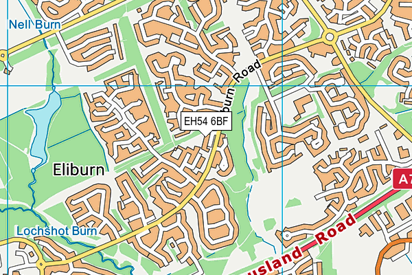 EH54 6BF map - OS VectorMap District (Ordnance Survey)