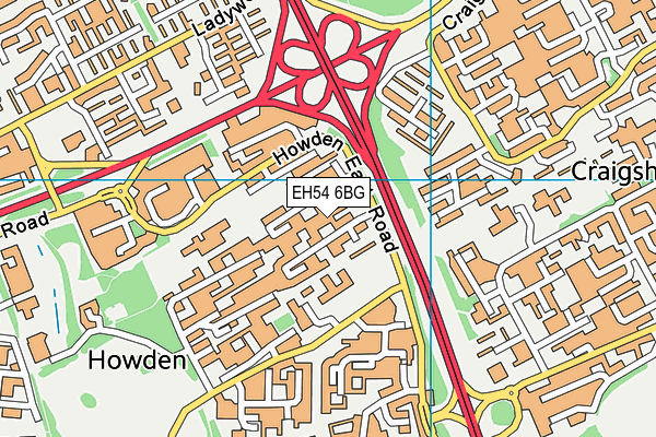 EH54 6BG map - OS VectorMap District (Ordnance Survey)