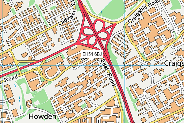 EH54 6BJ map - OS VectorMap District (Ordnance Survey)