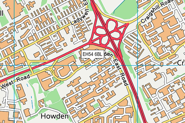 EH54 6BL map - OS VectorMap District (Ordnance Survey)