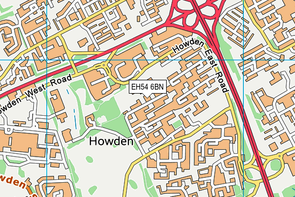 EH54 6BN map - OS VectorMap District (Ordnance Survey)