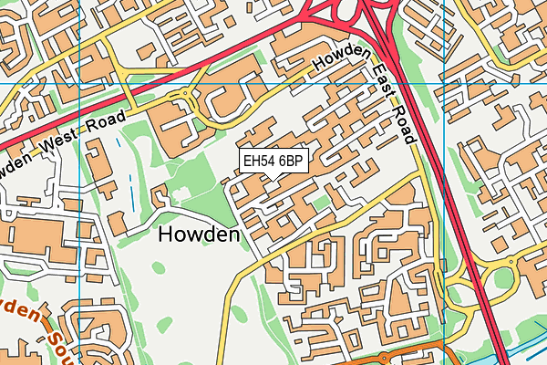 EH54 6BP map - OS VectorMap District (Ordnance Survey)