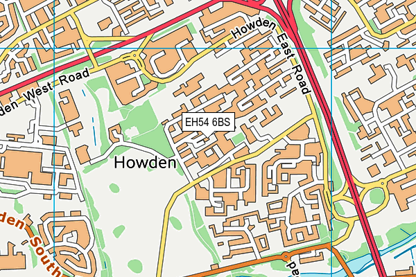 EH54 6BS map - OS VectorMap District (Ordnance Survey)