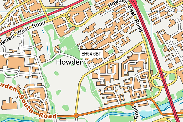 EH54 6BT map - OS VectorMap District (Ordnance Survey)